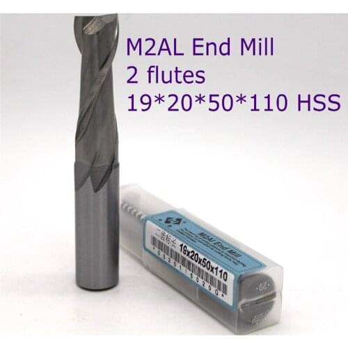 Router bit 19*20*50*110 of 2 Flutes HSS M2AL End Mill Diameter 1mm CNC milling machine tools mills cutter