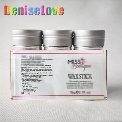 Custom made hair wax stick lable closer wig glue lable lace front wig glue lable salon Custom glue logo remover lable