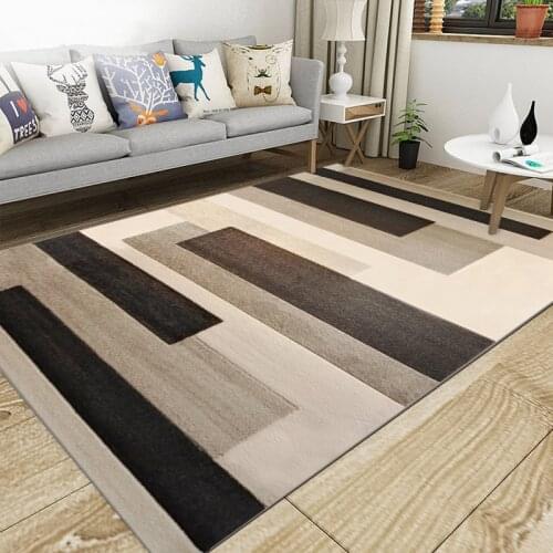 Nordic Style Living Room Carpets Geometric Printing Bedroom Rug Flannel Anti-slip Corridor Kitchen Area Rug Entrance Doormat