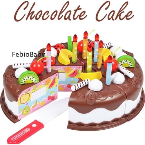 Creative 37pcs Set Pretend Play Chocolate Cutting Birthday Cake Kitchen Food Toys Cocina De Juguete Toy Girls Gift for Kids DIY