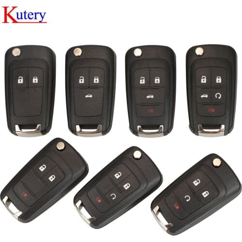 Kutery 5/10/20/50pcs Flip Folding Remote car Key Shell For Chevrolet Cruze Epica Lova Camaro Impala 2 3 4 5 Button HU100 Blade