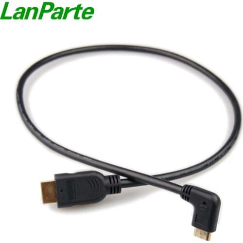 Lanparte 65mm HDMI Cable with 90 Degree Connector For DSLR Camera and Monitor