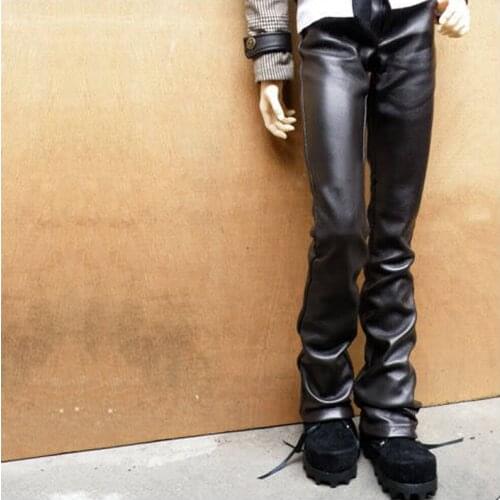 M1039 handmade toy 1/6 1/3 1/4 uncle Doll clothes BJD/SD doll props Accessories clothes leg-cut micro flared leather pants 1pcs