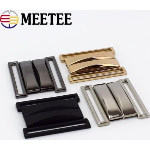 Meetee 2pcs 30-70mm Metal Belt Buckles Women Coat Down Jacket Pants Buttons Crafts Decoration DIY Garment Sew Accessories AP513