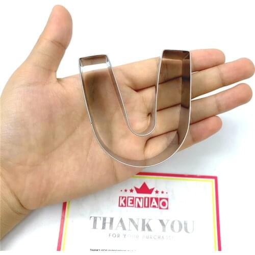 KENIAO Letter U of Alphabet Cookie Cutter for Birthday Party - 6.3 x 6.3 cm - Biscuit / Fondant / Pastry Cutter -Stainless Steel