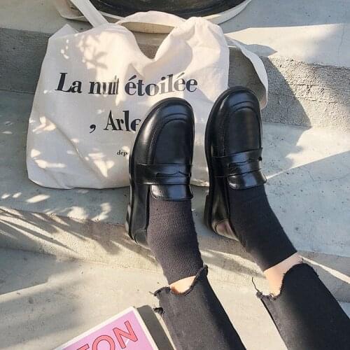 British Oxford 2021 New Spring Loafers Women Shoes Woman Warm Plus Thick Low Heels Platform Solid Soft Leather Black Work Shoes