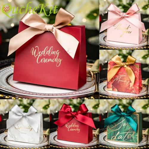 10pcs Kraft Gift Bag for Wedding Baby Shower Valentines Day Party Favor Candy Boxes Pajamas Clothes Packaging Gift Ribbons Box