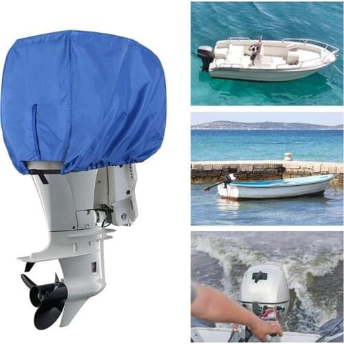 25-50HP Outboard Motor Engine Hood Cover Oxford Cloth Waterproof Anti UV Dustproof Cover Marine Engine Protector Blue Boat Cover