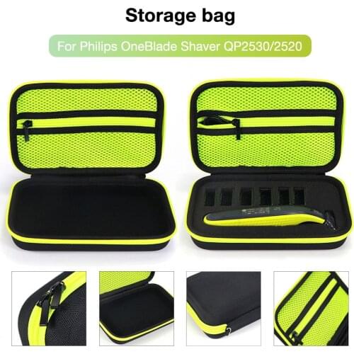 Portable Carry Case Storage Bag Anti Shock Travel Bag Organizers For Philip OneBlade QP2530/2520 Shaver Accessories