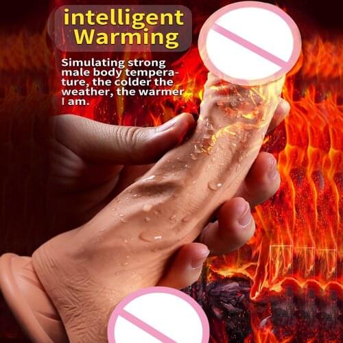 Realistic Dildo Vibrator Soft Heating Penis Vagina G Spot Massager Anal Stimulator Rechargeable Sex Toys for Adult Women Men Gay