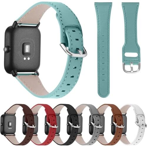 22mm Genuine Leather Wrist Band Strap For Huami AMAZFIT Stratos/Pace/GTR 47mm Bracelet Bands Lady Adjustable Replacement Strap