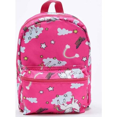 Girl Unicorn Printed Backpack Comfortable Use Pink Funny Cartoon Stylish Design