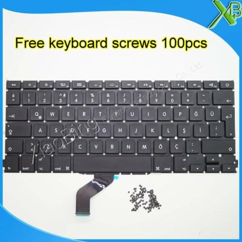 Brand New TR Turkish Turkey keyboard+100pcs keyboard screws For MacBook Pro Retina 13.3" A1425 2012 Year