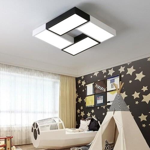 Modern Led Ceiling Lights Creative Color Luminaire Children Kids Room Remote Control Lamp Toy Brick Fixture Dimmable Lustre