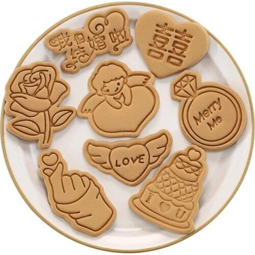 Wedding Valentine Cartoon Cookie Cutter Mould Biscuit DIY Mold angel Heart cake rose Shape Cutter Baking Mould Tools