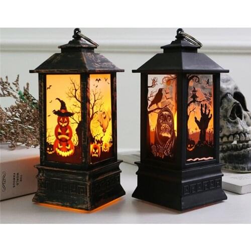 Halloween Decoration Led Candles Vintage Castle Pumpkin Ghost Hanging LED Lantern Lamp Halloween Party Home Supplies Navidad
