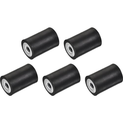 Uxcell M6 Rubber Mounts Female/Female Shock Absorber, D20mmxH30mm 5 Pcs