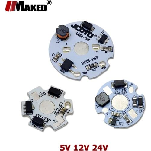 High Power LED PCB Plate input DC3-6V 5-12V 12-24V 1LED Aliminum Heatsink PCB LED Model 1W 3W for USB lamp Battery/solar light