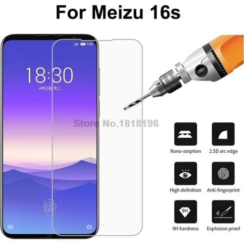 Screen Protector For Meizu 16s Tempered Glass 2.5D 9H Ultra-thin Clear Protective Phone Film For Meizu 16 s 16s Case Glass 6.2"