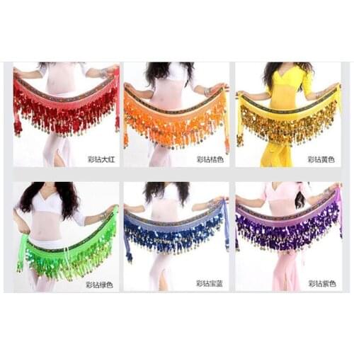 Multi color The new coins waist chain original gong piece belly dance waist chain belly dance waist chain belt