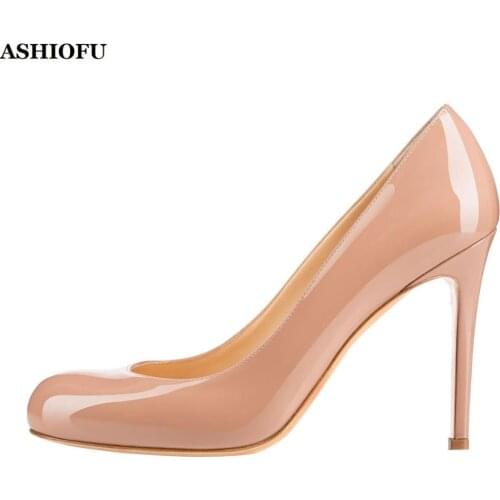 ASHIOFU Hot Sale Handmade 100mm High Heel Womens Pumps Simple Style Office Party Shoes Slip-on Plus Size Evening Fashion Shoes