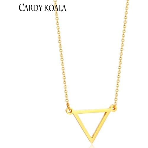 Geometric triangle titanium steel necklace simple ins wind pendant pendant female