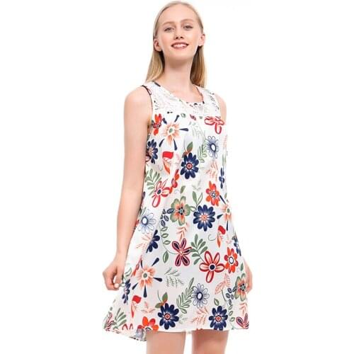 2021 Women Summer Dress Boho Style Floral Print Beach Dress Tunic Sundress Loose Mini Party Dress Vestidos Plus Size 5Xl