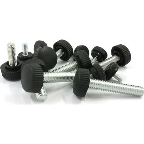 1/5/10Pcs M4 M5 M6 knurled Nylon Round Plastic Head Handle Thumb Screw Bolt Black