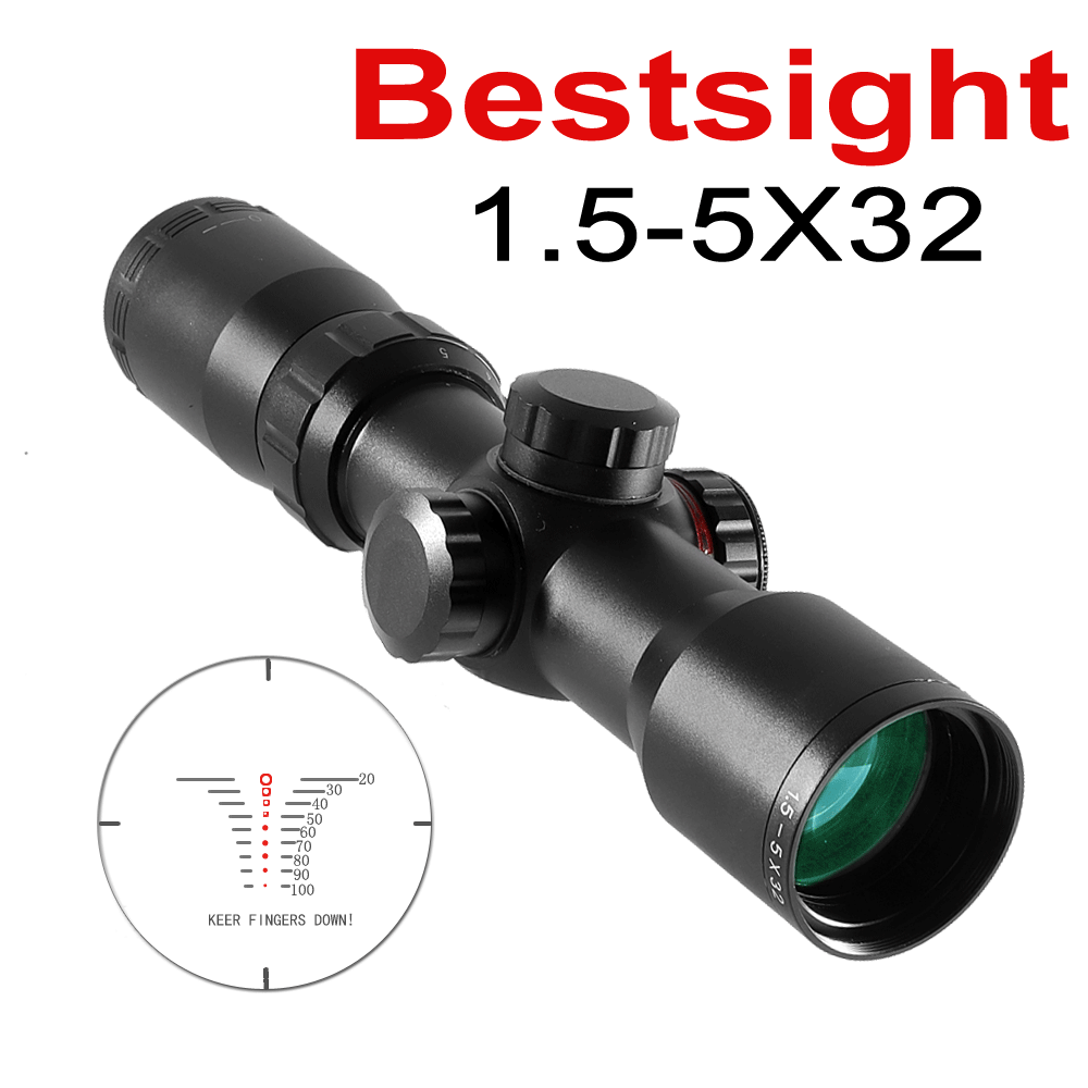 NEW 1.5-5X32 In Riflescope With Green Red Illuminated And Digital Differentiation Reticle Hunting Rifle Scope Chasse