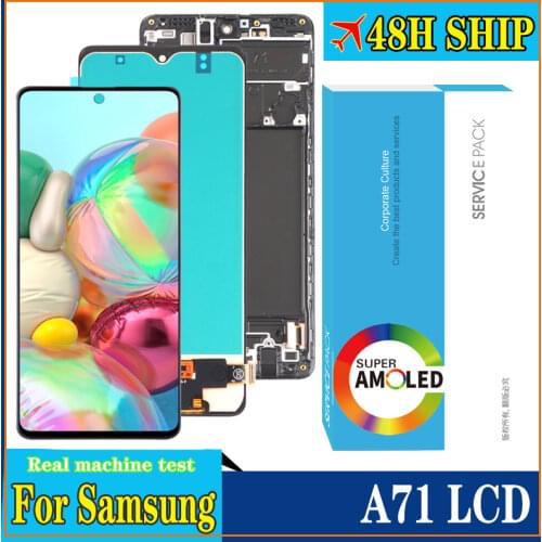 100% Original 6.7'' Super AMOLED Display for Samsung A71 A715 A715F A715FD Full LCD Touch Screen Digitizer Assembly Repair Parts