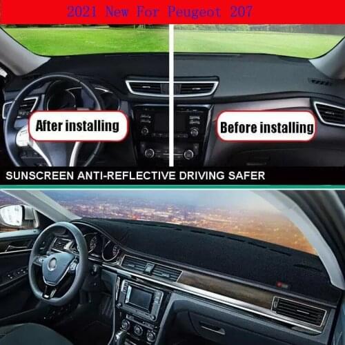 2021 New High Quality for Peugeot 207 2010-2013 Dashboard Cover Non Slip Dash Mat Sun Shade Carpet Pad Accessories