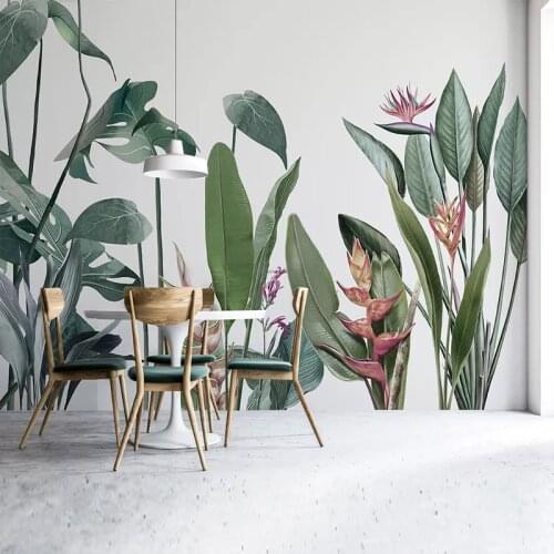 Custom 3D Mural Wallpaper Green Plants Banana Leaf Wall Painting Living Room Bedroom Home Decor Wallpapers Papel De Parede 3D