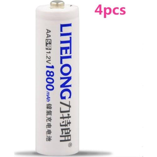 4PCS High quality 1800mAh 1.2v AA Ni-MH rechargeable battery instrumentation toy rechargeable battery
