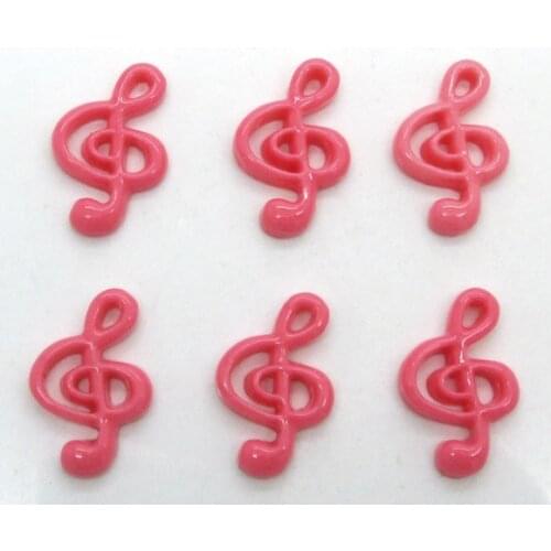 50Pcs Resin Dark Pink Note Decoration Crafts Flatback Cabochon Scrapbooking Fit Hair Clips Embellishments Beads Diy