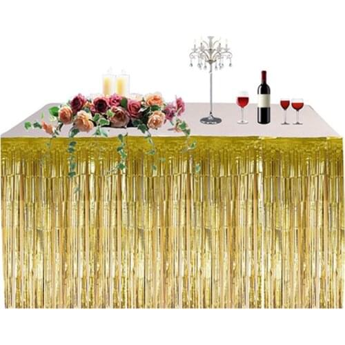 275*75cm Glitter Foil Fringe Table Skirt Bachelorette Party Decoration Wedding Party Supplies Hawaiian Party Decor Anniversary