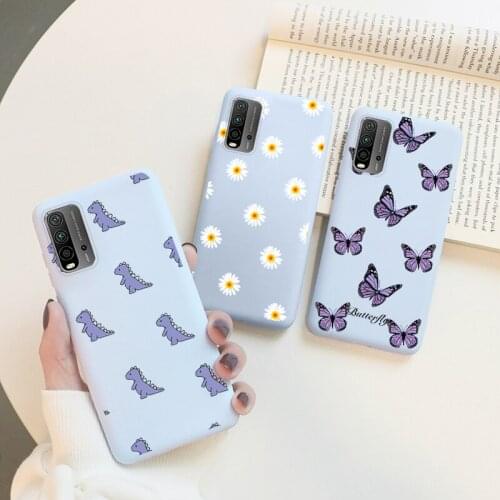 For Xiaomi Redmi 9T Case 6.53" Soft Silicone TPU Back Cover For Xiaomi Redmi 9T 9 T J19S Flower Butterfly Cute Phone Cases Coque