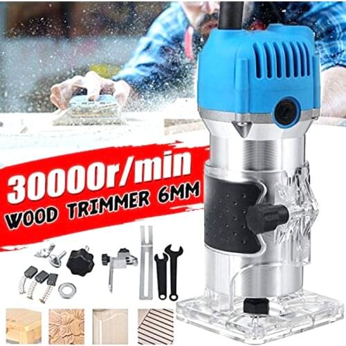 800w 30000rpm Wood Router Tool Combo Kit Electric Woodworking Machines Power Carpentry Manual Trimmer Tools With Milling Cutter