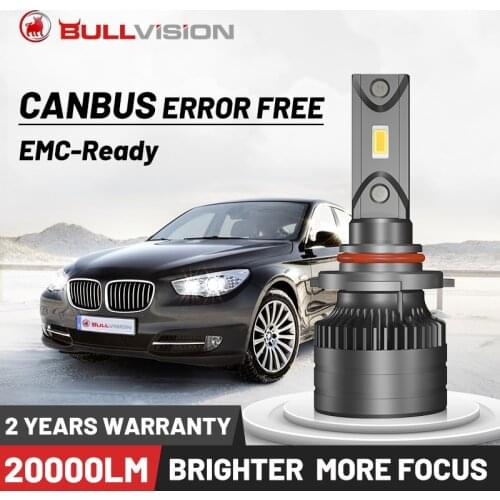 Bullvision 20000LM H7 LED Headlight Canbus H4 H8 H9 H11 9005 9006 HB3 HB4 Light Bulb for Car Bulit-in Driver Error Free Headlamp
