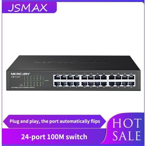 JSMAX JSS124D 24 Port 10/100M Switch Extended High-Speed Network 24-port 100M Switch Ethernet Plug and Play