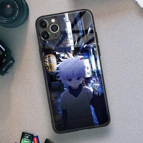Killua Zoldyck Hunter X Hunter Anime Soft TPU Glass Phone Case for IPhone SE 6s 7 8 Plus X Xr Xs 11 12 Mini Pro Max Samsung