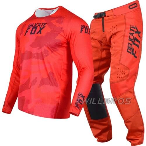 Motocross Racing Gear Set Delicate Fox 180 Oktiv Trev Jersey Pants Motorbike MTB BMX Dirt Bike Offroad Kits