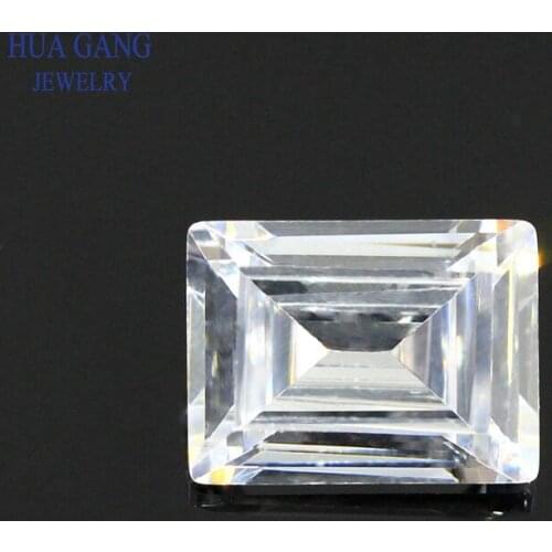 White Rectangle Shape Parallel Cut CZ Stone Synthetic Gems Cubic Zirconia For Jewelry Size 1x2~8x10mm Free Shipping