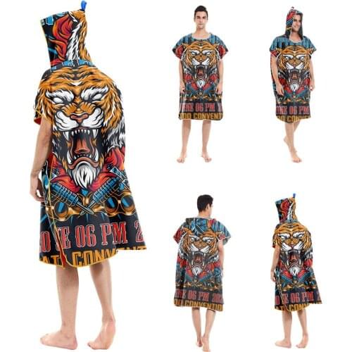 Summer Towel Bath Beach Towel Hooded Large Soft Blanket Swim Coverup Poncho Cape Robe Tiger Hooded Cloak camping NEW