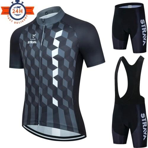 Summer Cycling Jersey Set 2021 STRAVA Racing Bicycle Clothing Man Maillot Ropa Ciclismo MTB Bike Clothing Sportswear Cycling Set