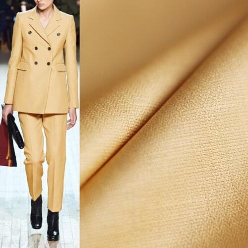 Red Raspberry Japanese Yellow Herringbone Linen Flax Fabrics Garment Material Autumn Women Suit Coat Sewing Cloth Freeshipping