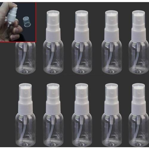 Lot 10pcs Portable 30ml Transparent Empty Plastic Spray Bottles Refillable Bottle Perfume Atomizer Container Travel Outdoor