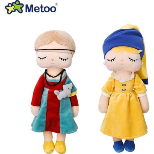Metoo Angela High Quality Dolls Famous Painting Series Girls Soft Plush Toys Cartoon Cute For Child Kids Christmas Birthday Gift