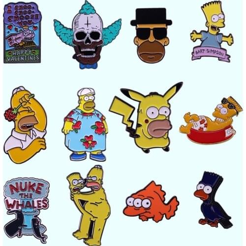 Cute Funny Anime Enamel Pins Childrens Memorial Collection Cartoon Metal Brooch Hat Bag Collar Lapel Badge Fashion Jewelry Gift