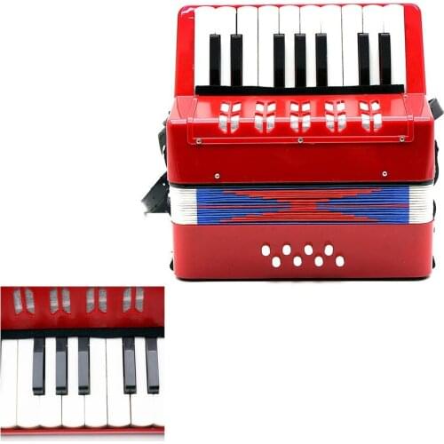 Kids Children 17-Key 8 Bass Mini Small Accordion Educational Musical Instrument Rhythm Band Toy Red
