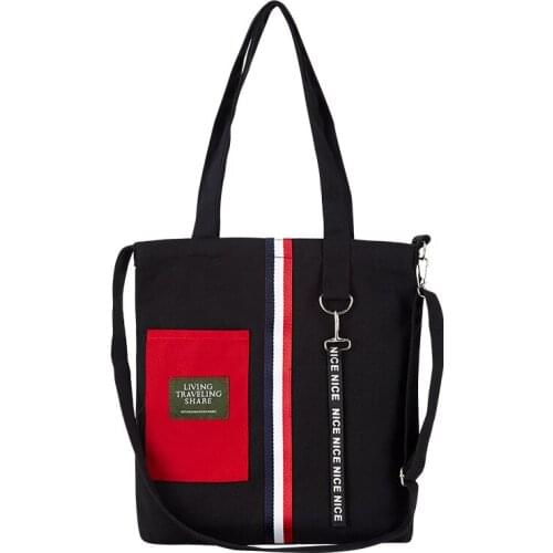 2020 New Women Multifunctional Canvas Shoulder Bag Fashion Zipper Tote Handbag Girls Casual Travel Shopping Messenger Bags Pouch